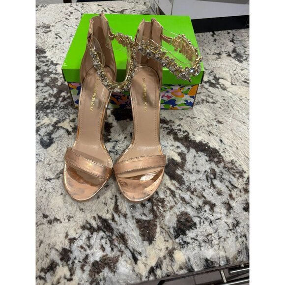 Shoe‎ Republic LA Brittany Rose Gold Heels Size 8 Boxed - Picture 14 of 16
